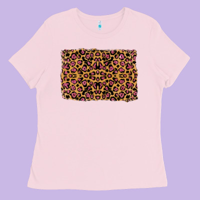 Leopard Glitter Background Ladies Tee Designed By Ranaportraitstore
