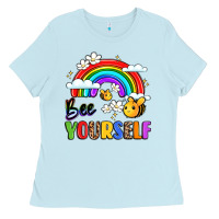 Baby Blue bee yourself Ladies Tee - LillyAllenDesigns