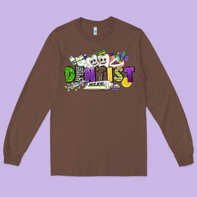 Dentist Mardi Gras Long Sleeve Tee Designed By Cowgirlartshop