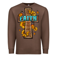 Chestnut Western Faith Cross Butterfly Premium Sweatshirt - LillyAllenDesigns