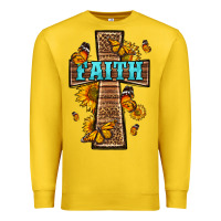 Lemon Western Faith Cross Butterfly Premium Sweatshirt - LillyAllenDesigns