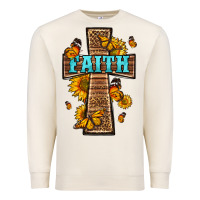 Sandshell Western Faith Cross Butterfly Premium Sweatshirt - LillyAllenDesigns