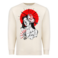 Sandshell japanese geisha samurai fox mask red sun Premium Sweatshirt - tuanDangUi
