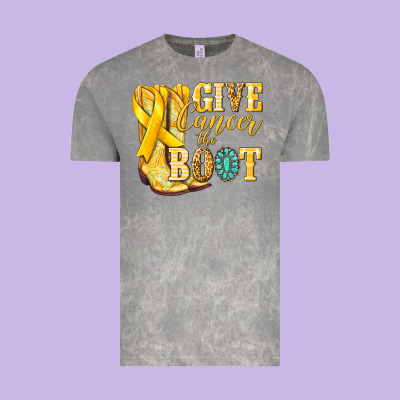 Give Cancer The Boot Childhood Cancer Vintage Tee Designed By Nancycooperartshop