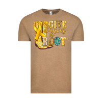 Vintage Coffee Give Cancer the boot Childhood Cancer Vintage Tee - NancyCooperArtShop