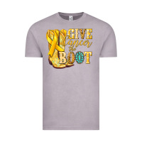 Vintage Zinc Give Cancer the boot Childhood Cancer Vintage Tee - NancyCooperArtShop