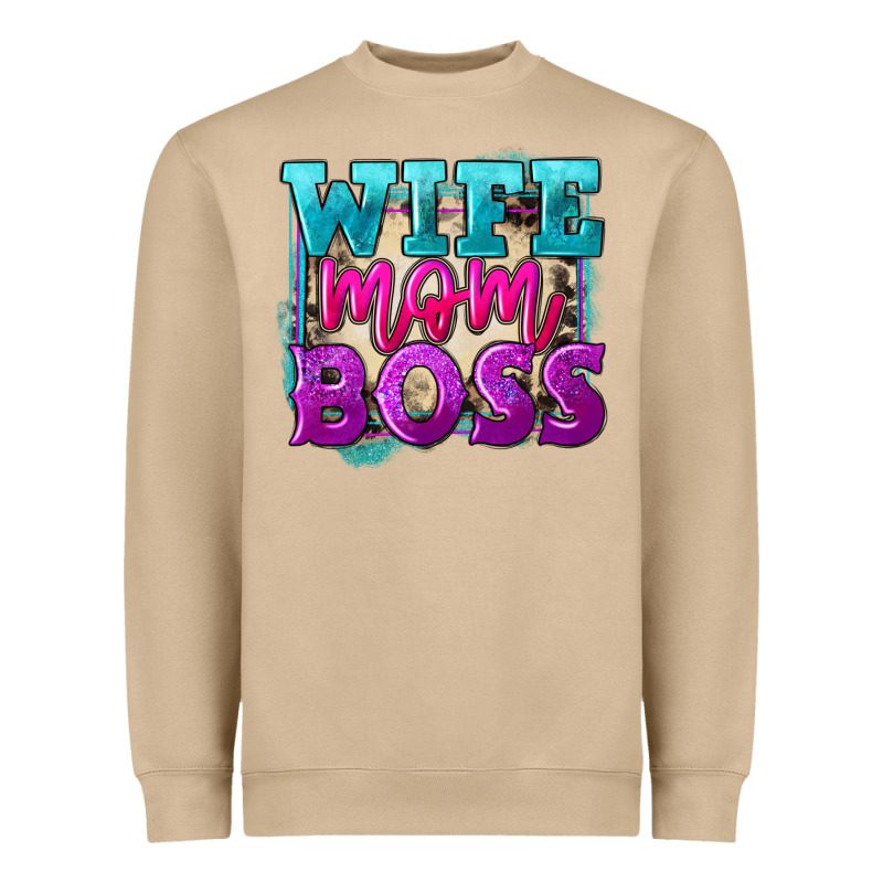 Wife Mom Boss Mother's Day Heavyweight Sweatshirt by FaDigitalArtStudio | Teevron