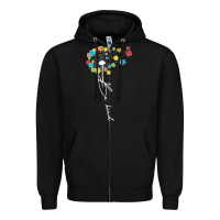 Black Dandelion Autism Puzzle Be Kind Zipper Hoodie - CowhideDigitalArt