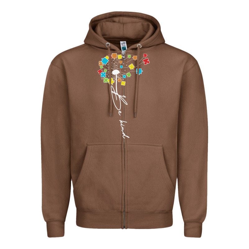Dandelion Autism Puzzle Be Kind Zipper Hoodie by CowhideDigitalArt | Teevron