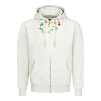 Oatmeal Heather Dandelion Autism Puzzle Be Kind Zipper Hoodie - CowhideDigitalArt