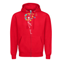 Red Dandelion Autism Puzzle Be Kind Zipper Hoodie - CowhideDigitalArt