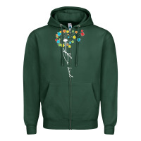 Sports Green Dandelion Autism Puzzle Be Kind Zipper Hoodie - CowhideDigitalArt