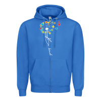 True Royal Dandelion Autism Puzzle Be Kind Zipper Hoodie - CowhideDigitalArt