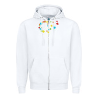 White Dandelion Autism Puzzle Be Kind Zipper Hoodie - CowhideDigitalArt