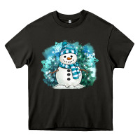 Asphalt winter snowman Heavy Core Tee - MaliasSmallBusiness