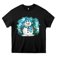 Black winter snowman Heavy Core Tee - MaliasSmallBusiness
