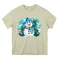 Mossy winter snowman Heavy Core Tee - MaliasSmallBusiness