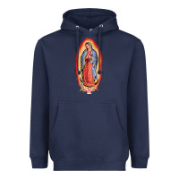Navy our lady of guadalupe virgin mary Heavyweight Hoodie - tuanDangUi