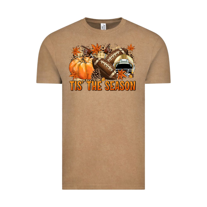 Tis' The Season Football And Light Yellow Helmet Vintage Tee by NancyCooperArtShop | Teevron