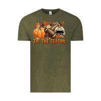 Vintage Olive Tis' the season Football and light yellow helmet Vintage Tee - NancyCooperArtShop