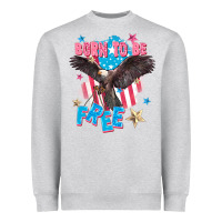 Heather Grey Born to be free Heavyweight Sweatshirt - FaDigitalArtStudio