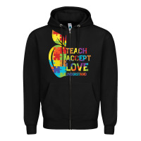Black Autism Teach Accept Understand Love Zipper Hoodie - CowhideDigitalArt