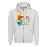Dove Grey Autism Teach Accept Understand Love Zipper Hoodie - CowhideDigitalArt