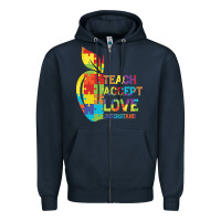 Navy Autism Teach Accept Understand Love Zipper Hoodie - CowhideDigitalArt