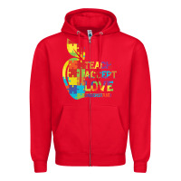 Red Autism Teach Accept Understand Love Zipper Hoodie - CowhideDigitalArt