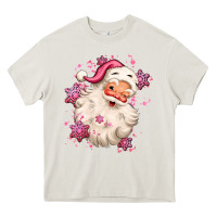 Pink Christmas Santa Claus Heavy Core Tee | Teevron
