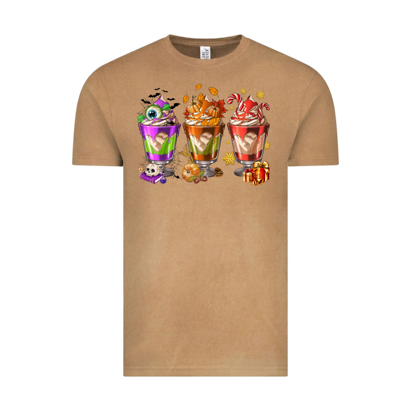 Hallothanksmas Coffee Cups Vintage Tee by NancyCooperArtShop | Teevron