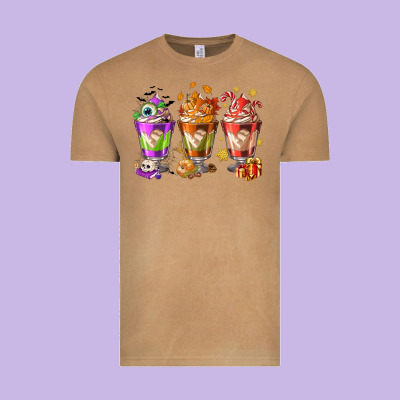 Hallothanksmas Coffee Cups Vintage Tee Designed By Nancycooperartshop
