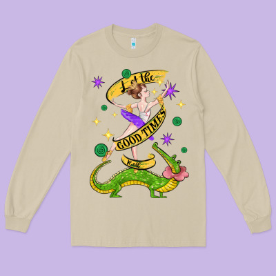 Let The Good Times Roll (2) Long Sleeve Tee Designed By Cowgirlartshop