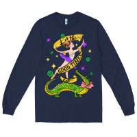 Navy let the good times roll (2) Long Sleeve Tee - CowGirlArtShop