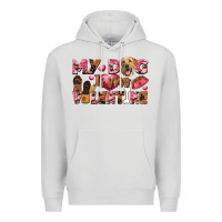 Dove Grey my dog is my valentine Premium Hoodie - FaDigitalArtStudio
