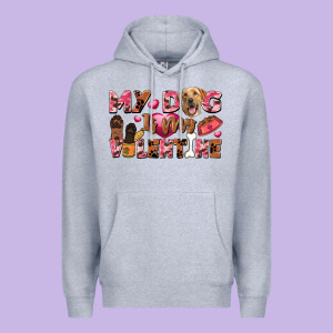 My Dog Is My Valentine Premium Hoodie Designed By Fadigitalartstudio