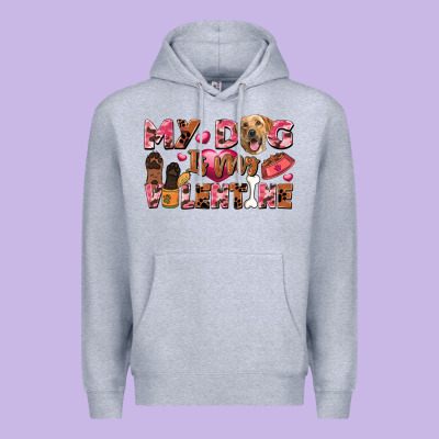 My Dog Is My Valentine Premium Hoodie Designed By Fadigitalartstudio