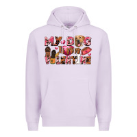 Lilac my dog is my valentine Premium Hoodie - FaDigitalArtStudio