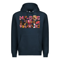 Navy my dog is my valentine Premium Hoodie - FaDigitalArtStudio