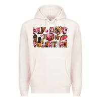 Pale Pink my dog is my valentine Premium Hoodie - FaDigitalArtStudio