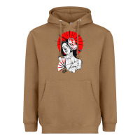 Toasted Coconut japanese geisha samurai fox mask red sun Heavyweight Hoodie - tuanDangUi
