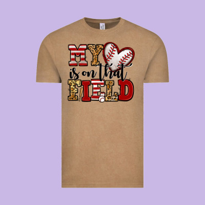 My Heart Is On That Field Baseball Vintage Tee Designed By Jasminsmagicworld