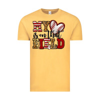Vintage Mustard my heart is on that field baseball Vintage Tee - Jasminsmagicworld