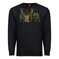 Black Western Papa Deer Hunting Premium Sweatshirt - LillyAllenDesigns