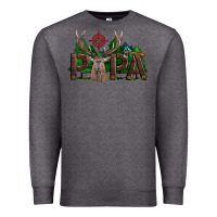 Charcoal Heather Western Papa Deer Hunting Premium Sweatshirt - LillyAllenDesigns
