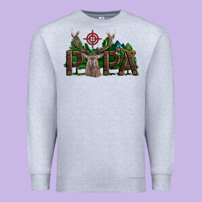 Western Papa Deer Hunting Premium Sweatshirt Designed By Lillyallendesigns