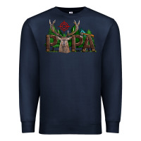 Navy Western Papa Deer Hunting Premium Sweatshirt - LillyAllenDesigns