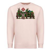 Pale Pink Western Papa Deer Hunting Premium Sweatshirt - LillyAllenDesigns