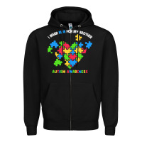 Black Wear Blue For My Brother Autism Zipper Hoodie - CowhideDigitalArt