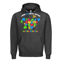 Charcoal Heather Wear Blue For My Brother Autism Zipper Hoodie - CowhideDigitalArt